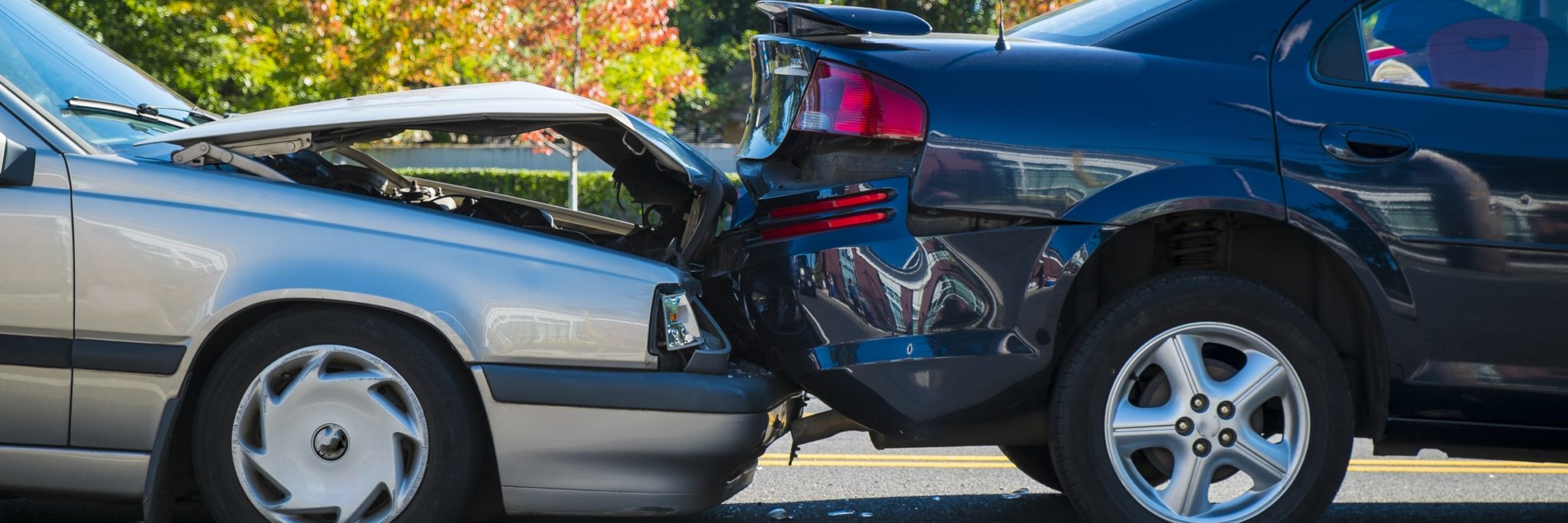 Rear end accident between two cars