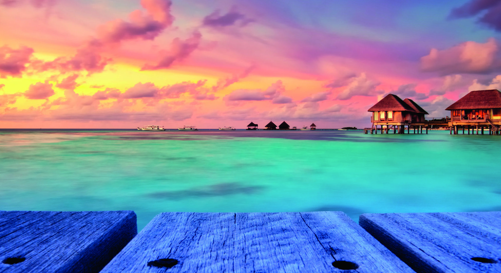 Beautiful sunset in Maldives