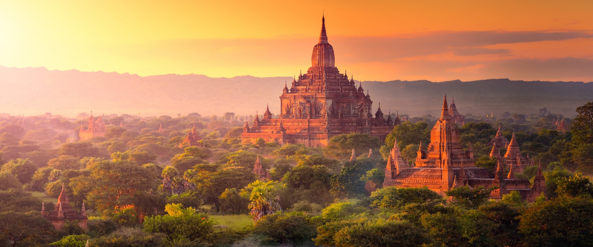 Sunset over Bagan, Myanmar, one of the other 7 wonders of the world.