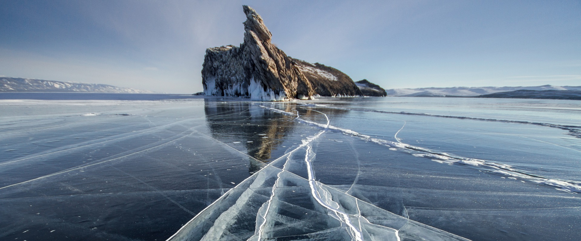 Lake Baikal frozen in winter, Russia, one of the other 7 wonders of the world.