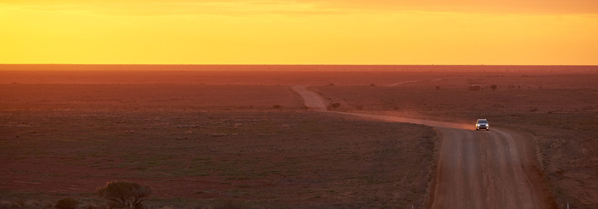 The Oodnadatta Track at sunset.