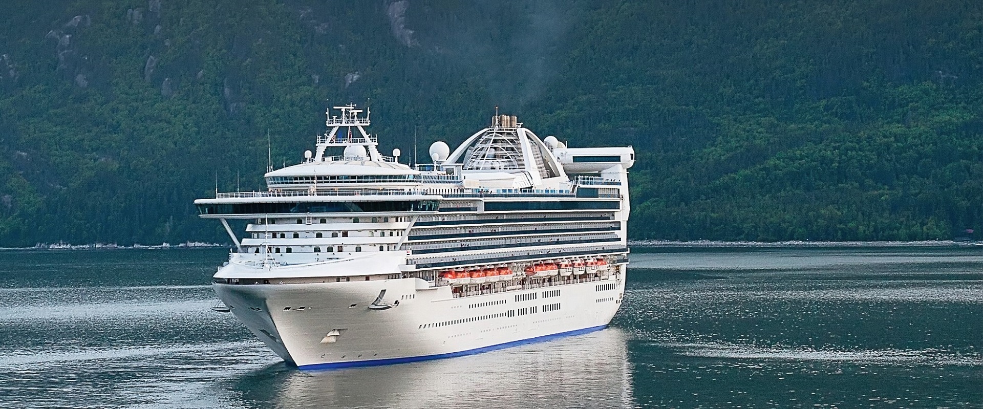 Cruising by ship through Glacier Bay.