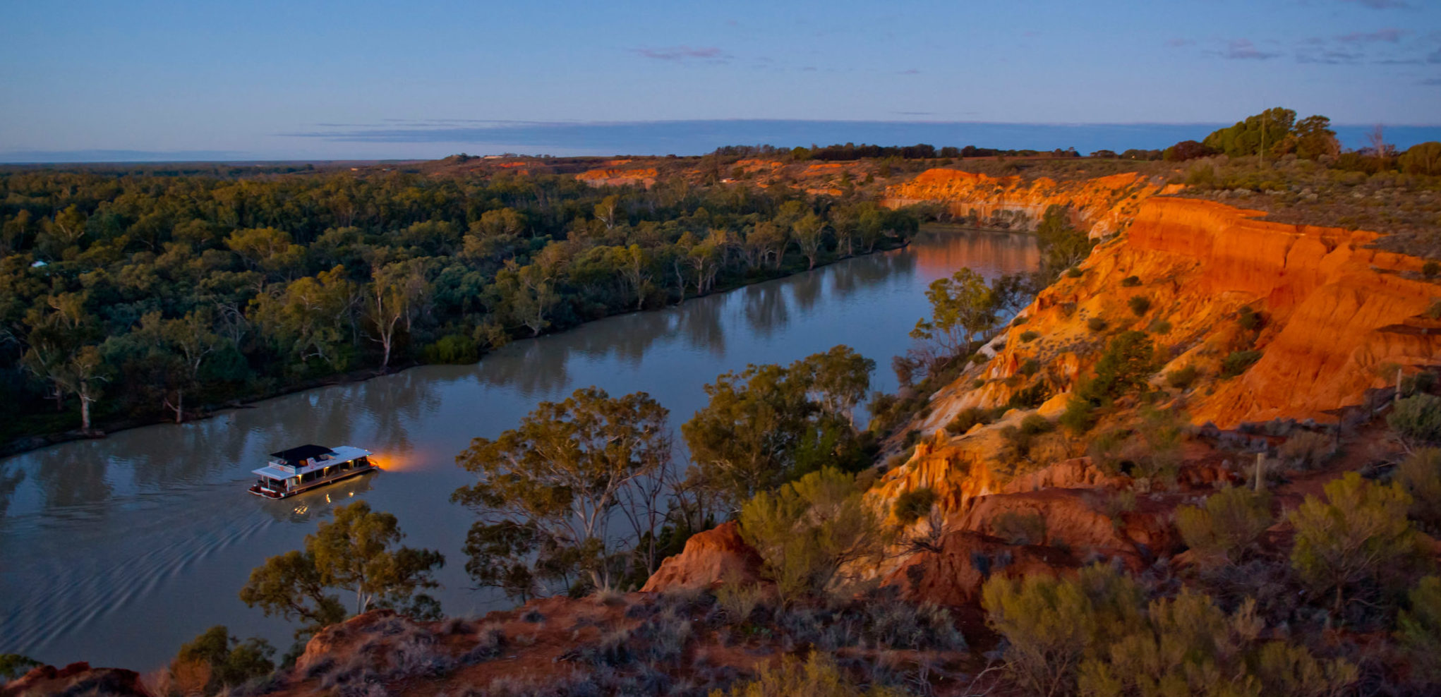 Red cliffs with the River Murray.