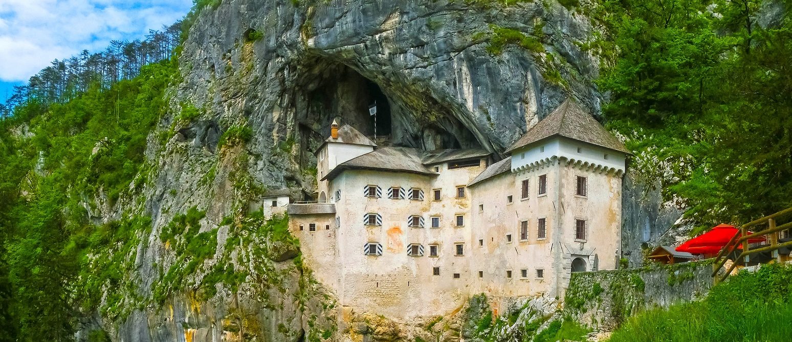 Ancient castle in a rock, Slovenia.