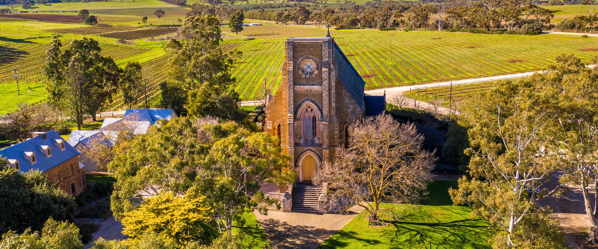 The grounds of Sevenhill Cellars.