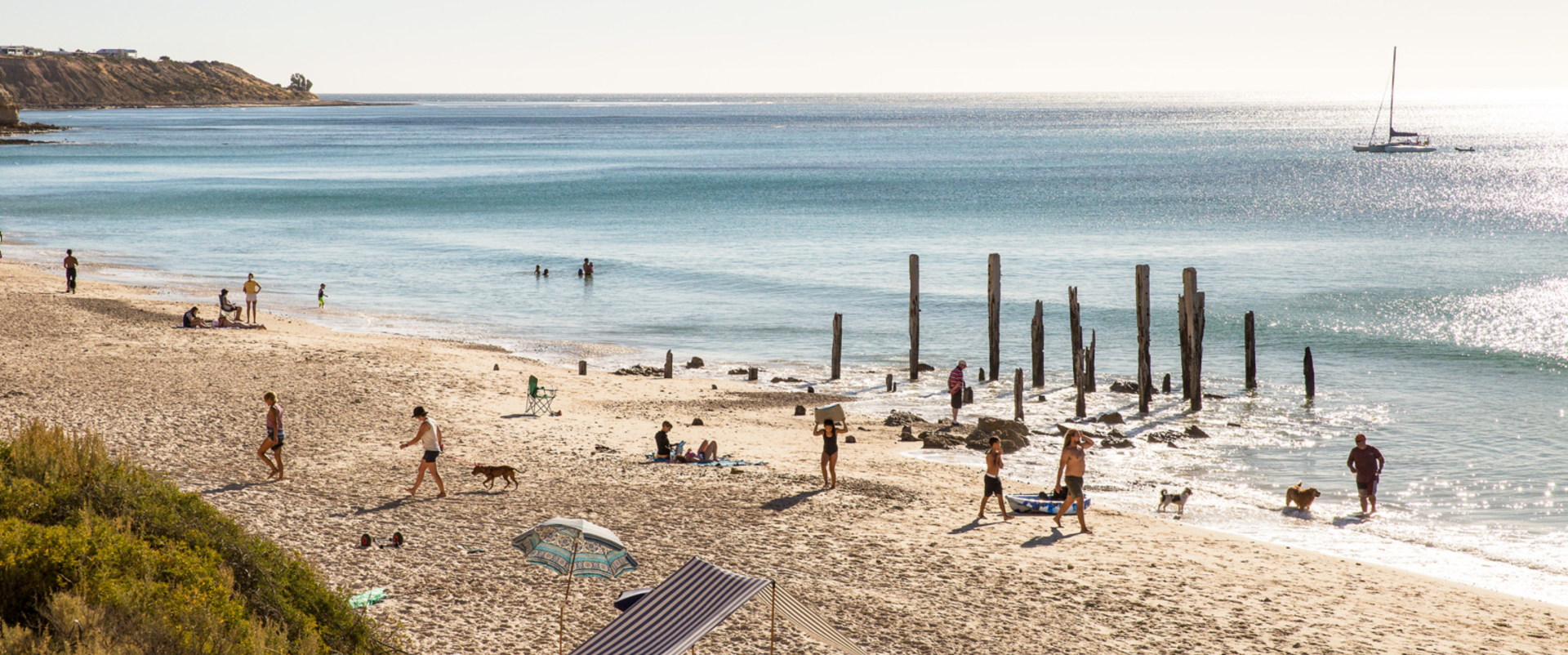 Port Willunga Beach is an idyllic family escape. Image: SATC/Josie Withers.