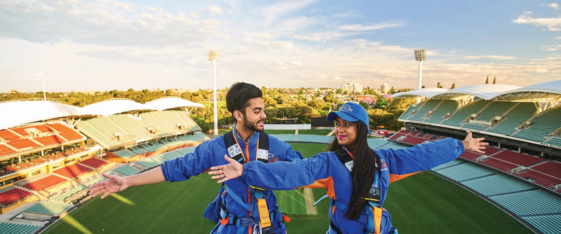 Experience iconic Adelaide Oval from above on the RoofClimb. Image: SATC/Ian Routledge