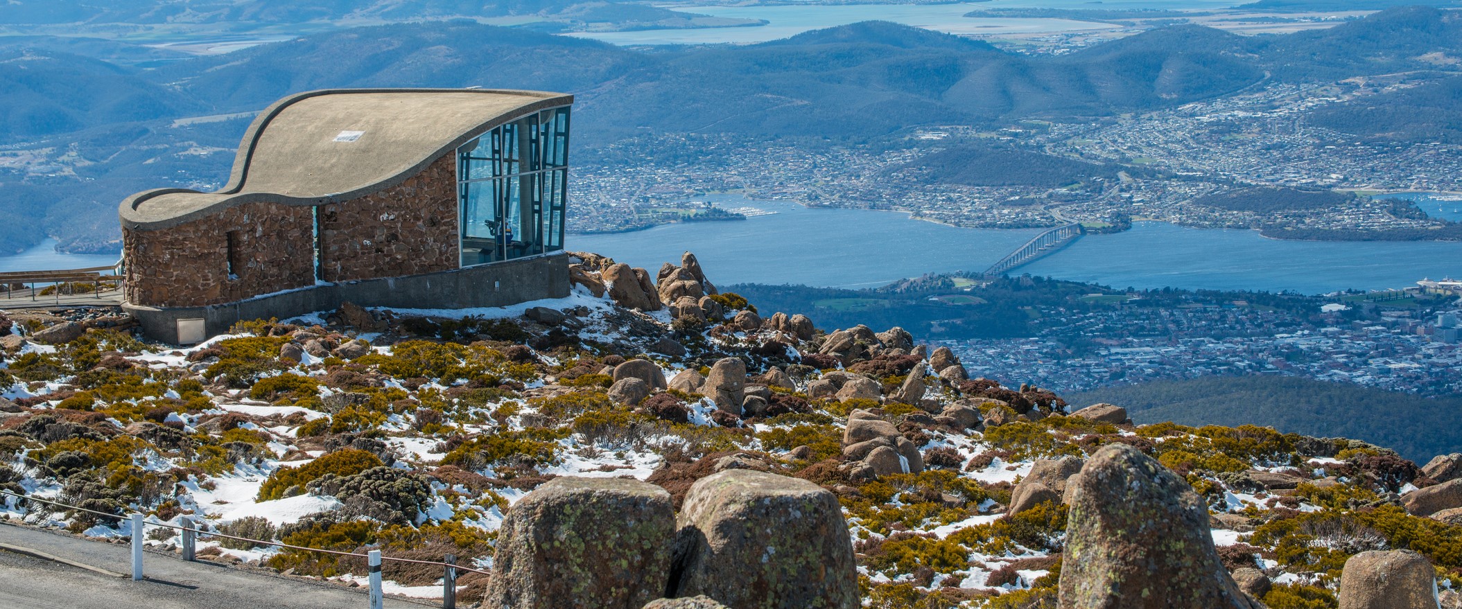 More stunning views from Mt Wellington. Image: Getty