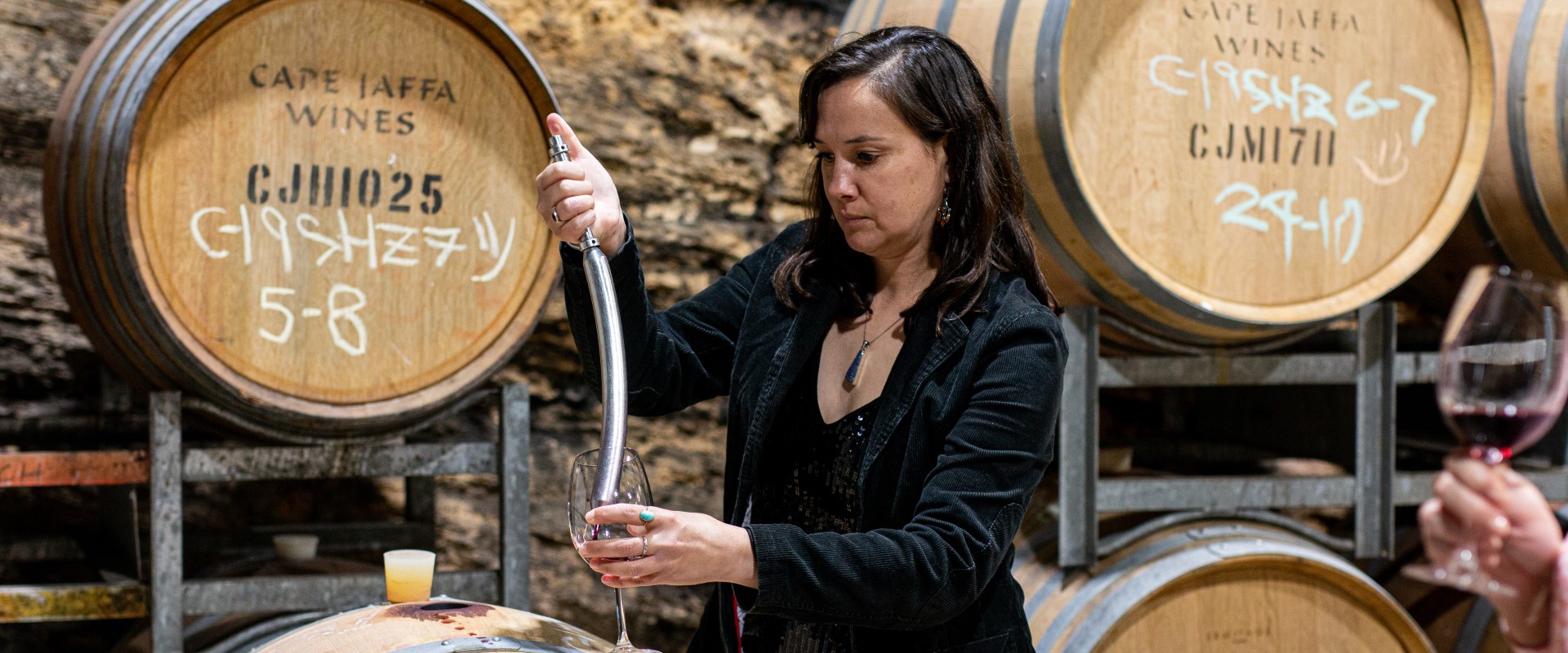 Wine tastings in the limestone cellar at Cape Jaffa. Image: Ellen Morgan