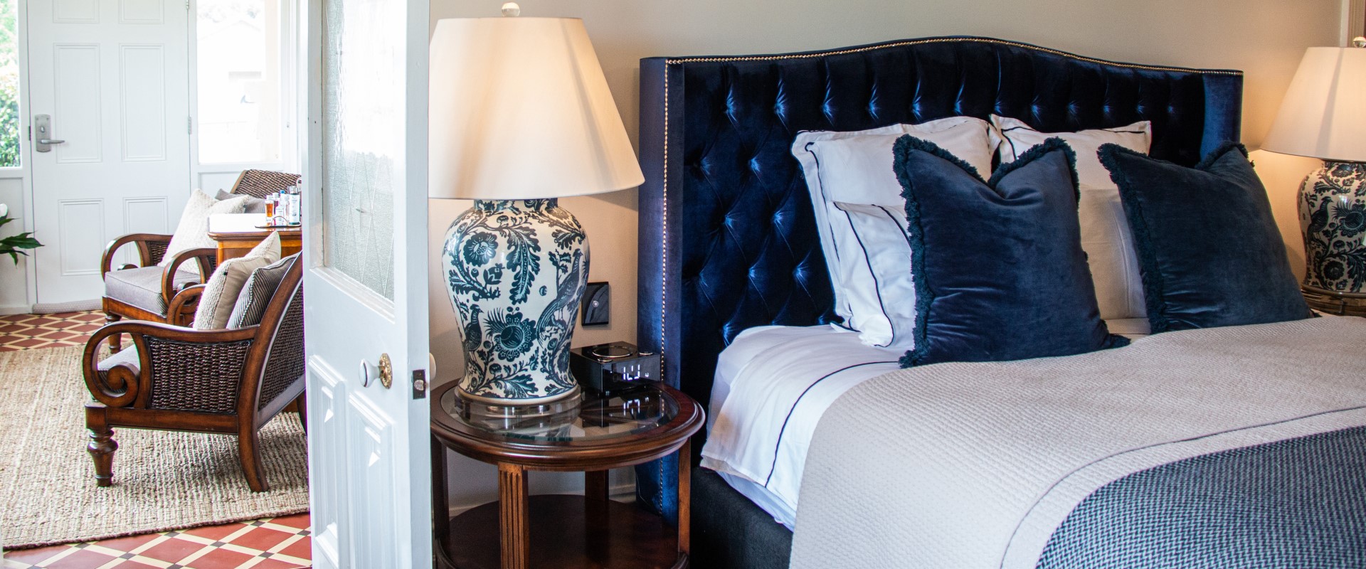 Luxe furnishings in the suites at Delgattie. Image: Ellen Morgan