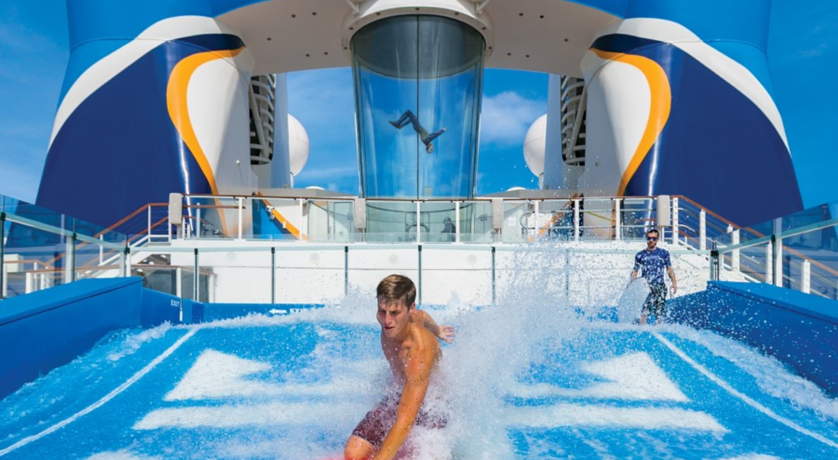 Water slides aboard Ovation of the Seas.